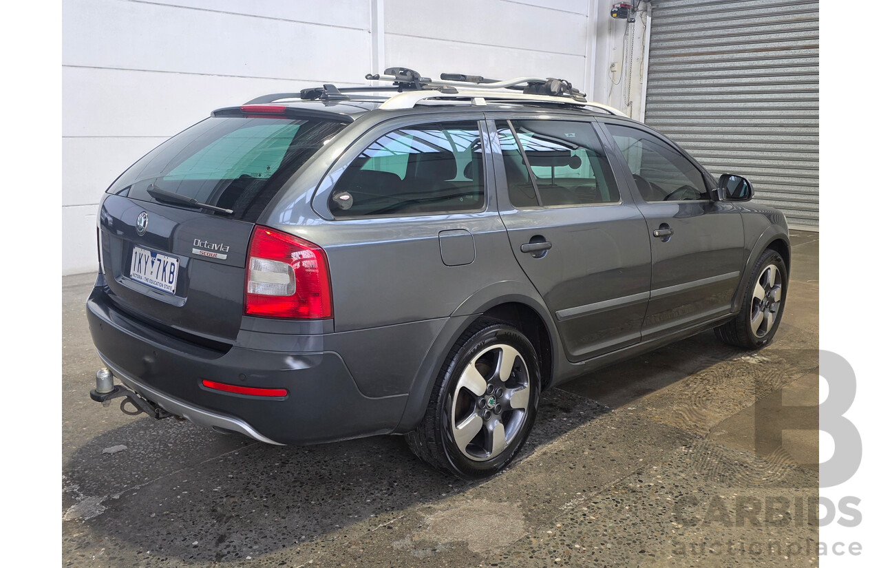 5/2012 Skoda Octavia Scout Premium 103 TDI (4x4) 1Z MY12 4d Wagon Anthracite Grey Metallic Turbo Diesel 2.0L