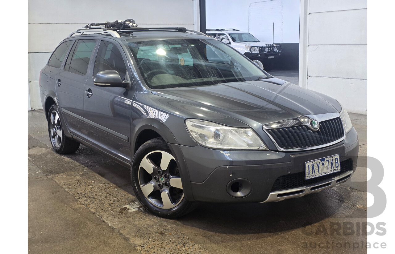 5/2012 Skoda Octavia Scout Premium 103 TDI (4x4) 1Z MY12 4d Wagon Anthracite Grey Metallic Turbo Diesel 2.0L