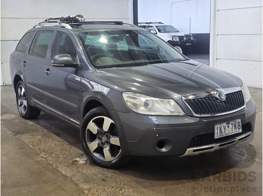 5/2012 Skoda Octavia Scout Premium 103 TDI (4x4) 1Z MY12 4d Wagon Anthracite Grey Metallic Turbo Diesel 2.0L
