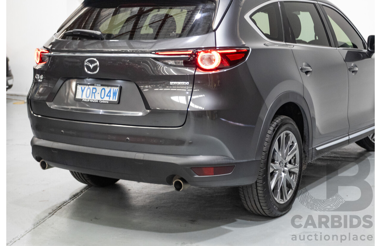 11/2020 Mazda CX-8 Asaki (AWD) CX8C 4d Wagon Machine Grey Metallic Turbo Diesel 2.2L - 7 Seater