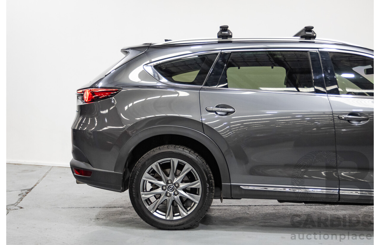 11/2020 Mazda CX-8 Asaki (AWD) CX8C 4d Wagon Machine Grey Metallic Turbo Diesel 2.2L - 7 Seater