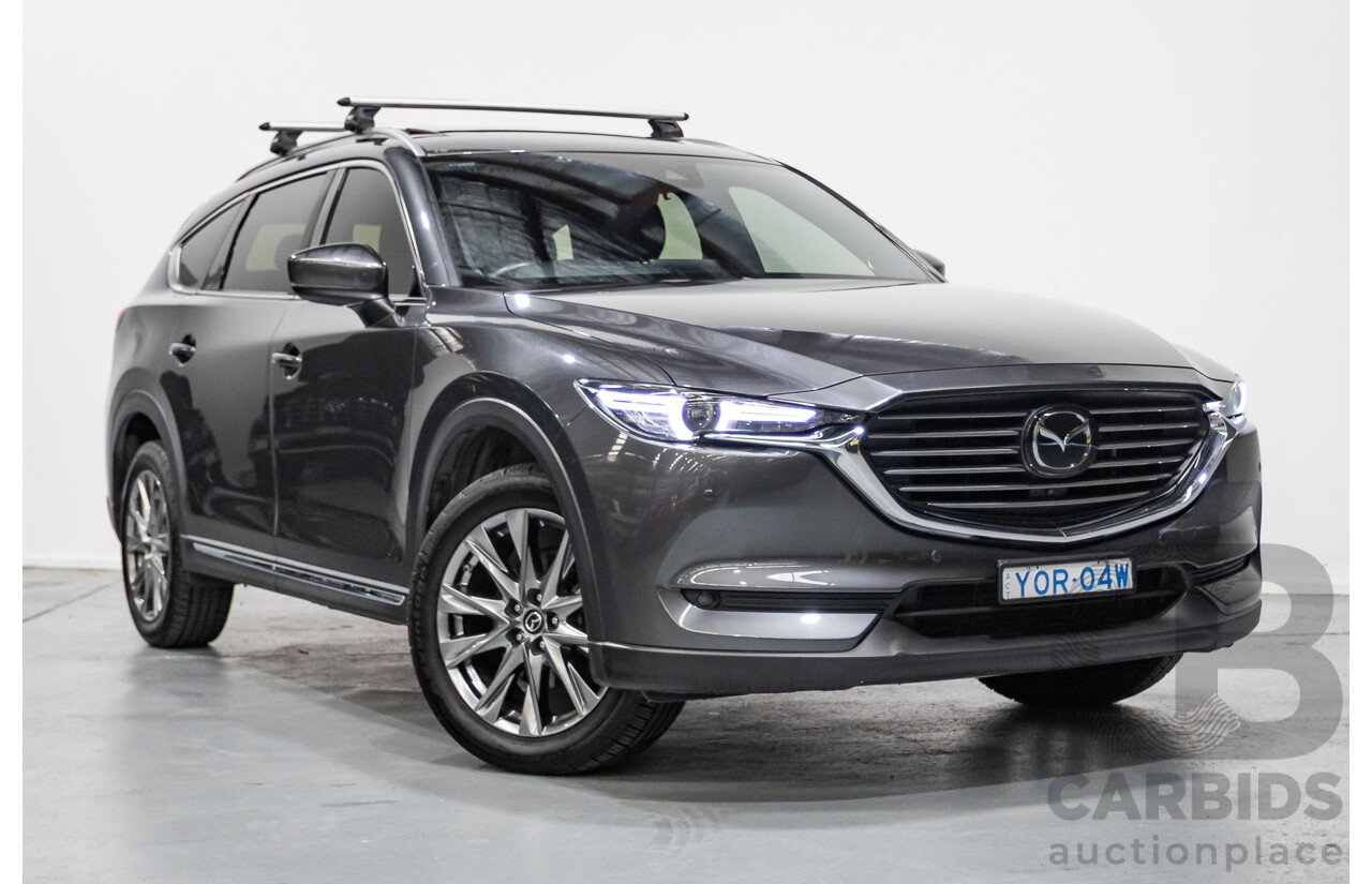 11/2020 Mazda CX-8 Asaki (AWD) CX8C 4d Wagon Machine Grey Metallic Turbo Diesel 2.2L - 7 Seater