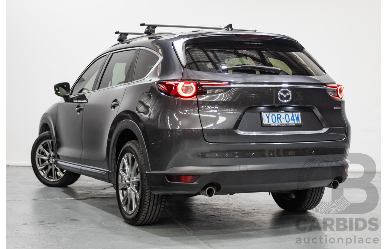 11/2020 Mazda CX-8 Asaki (AWD) CX8C 4d Wagon Machine Grey Metallic Turbo Diesel 2.2L - 7 Seater