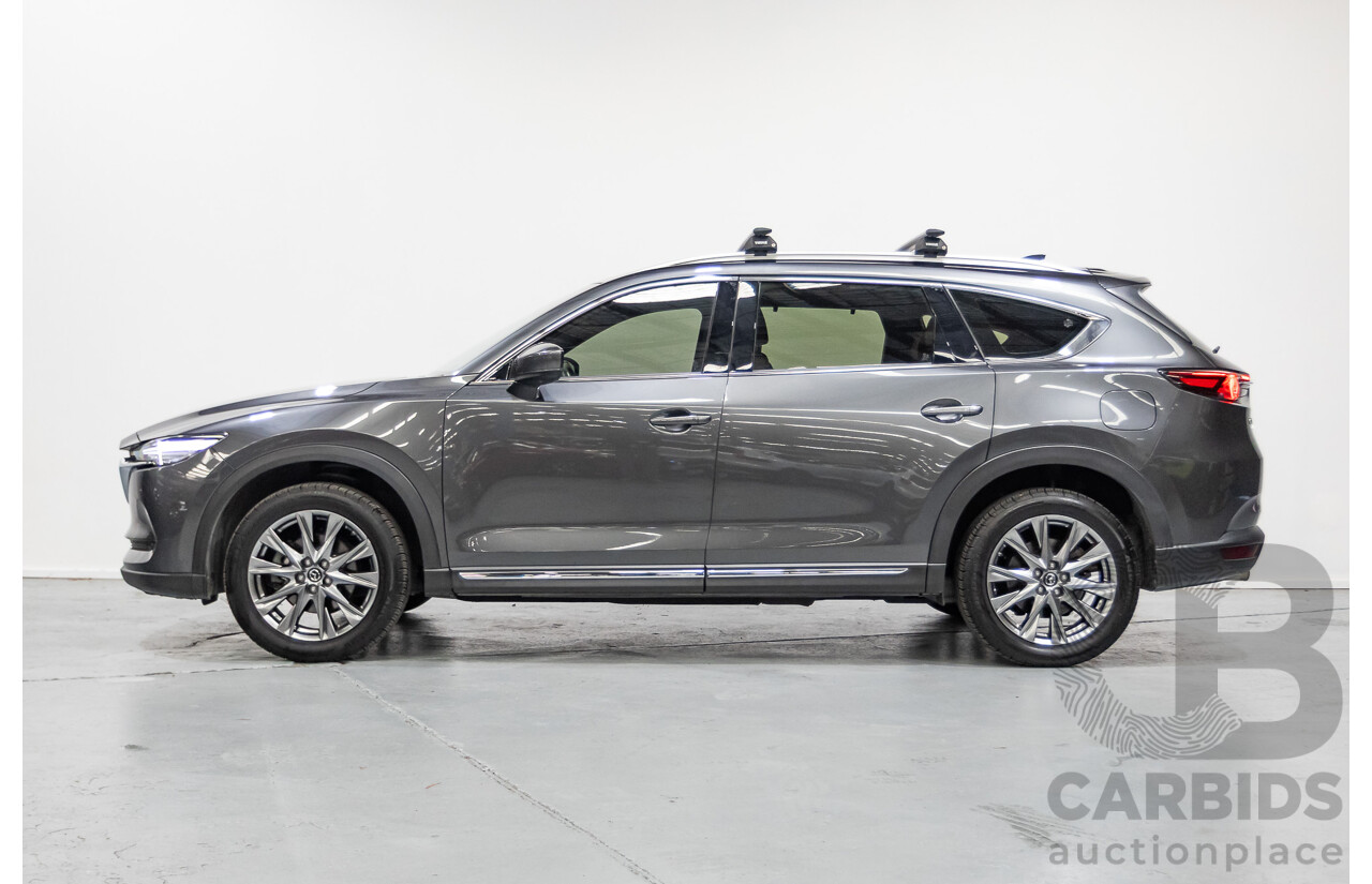 11/2020 Mazda CX-8 Asaki (AWD) CX8C 4d Wagon Machine Grey Metallic Turbo Diesel 2.2L - 7 Seater