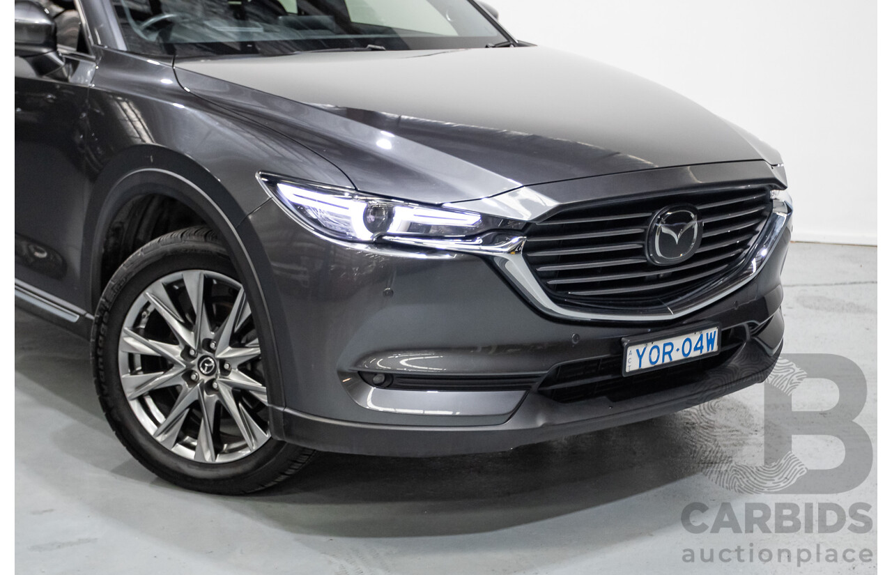 11/2020 Mazda CX-8 Asaki (AWD) CX8C 4d Wagon Machine Grey Metallic Turbo Diesel 2.2L - 7 Seater