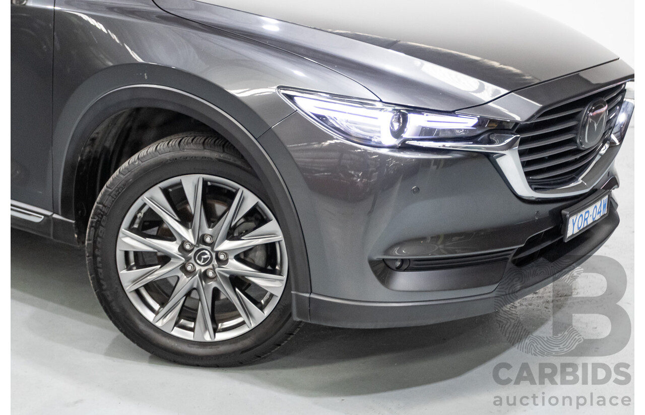 11/2020 Mazda CX-8 Asaki (AWD) CX8C 4d Wagon Machine Grey Metallic Turbo Diesel 2.2L - 7 Seater