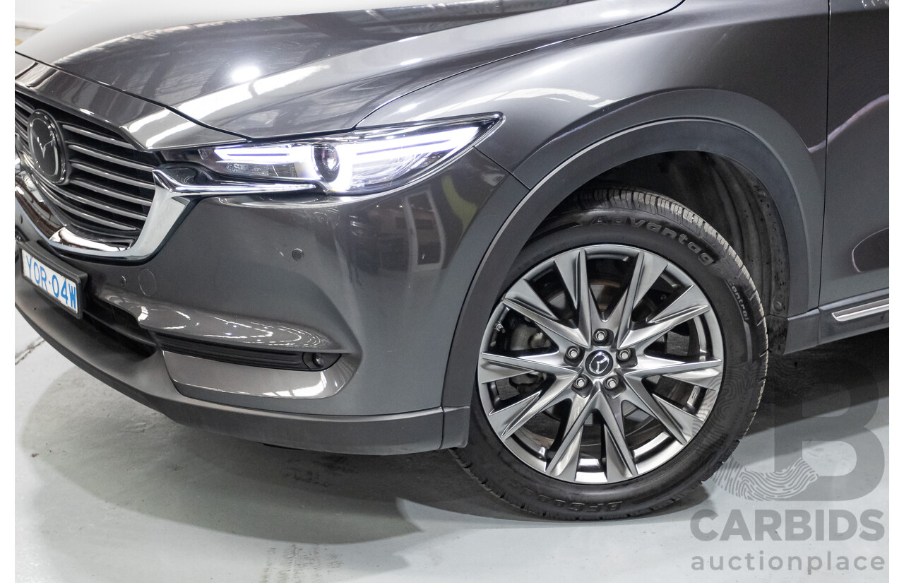11/2020 Mazda CX-8 Asaki (AWD) CX8C 4d Wagon Machine Grey Metallic Turbo Diesel 2.2L - 7 Seater