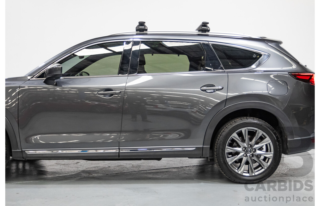 11/2020 Mazda CX-8 Asaki (AWD) CX8C 4d Wagon Machine Grey Metallic Turbo Diesel 2.2L - 7 Seater