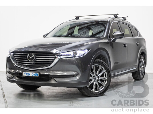 11/2020 Mazda CX-8 Asaki (AWD) CX8C 4d Wagon Machine Grey Metallic Turbo Diesel 2.2L - 7 Seater