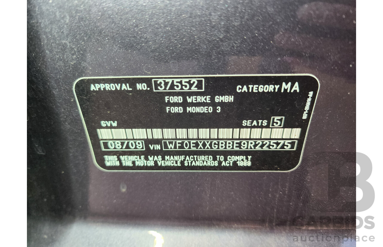 08/2009 Ford Mondeo XR5 Turbo MB 5d Hatchback Grey 2.5L