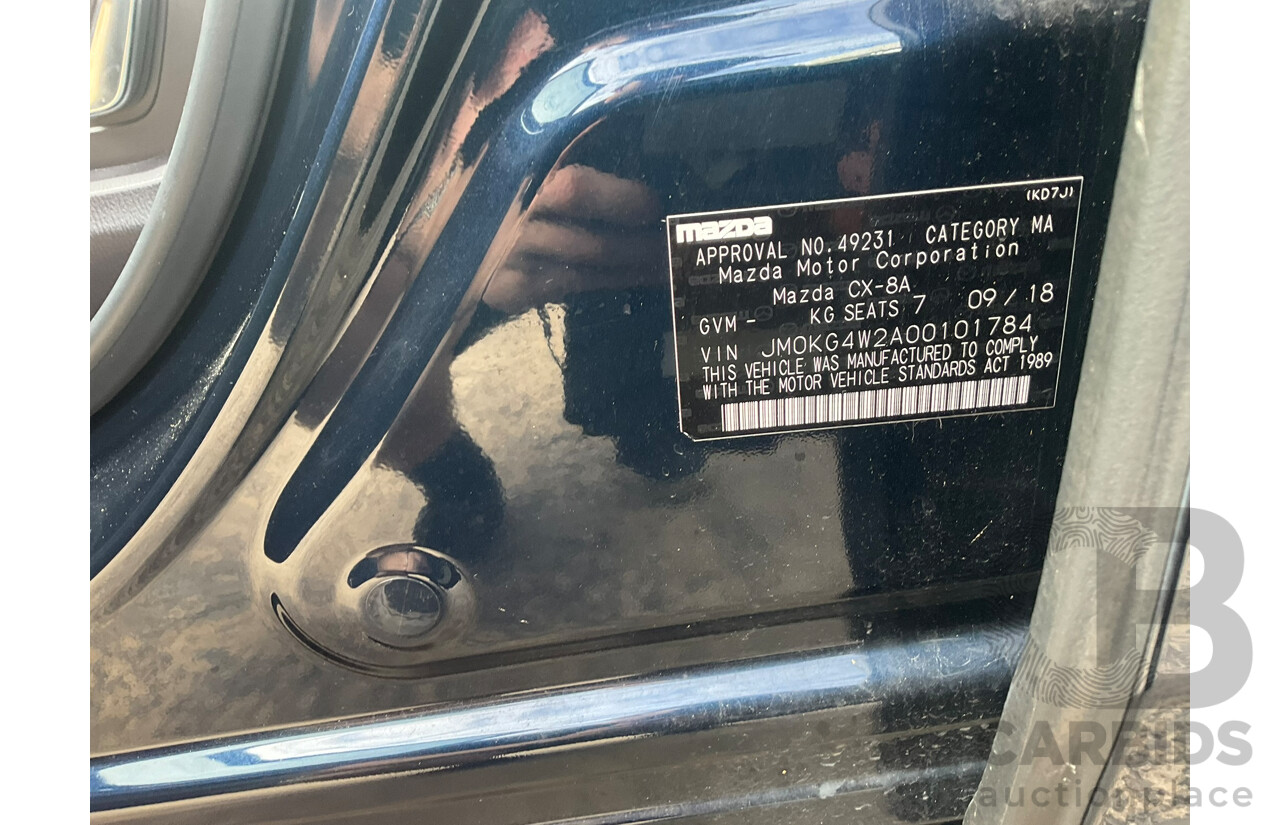 09/2018 Mazda CX-8 Asaki (AWD) KG MY18 4D Wagon Blue Twin Turbo Diesel 2.2L - 7 Seater