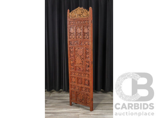 1662030 · Timber Hand Carved Indian Two Panel Dressing Screen