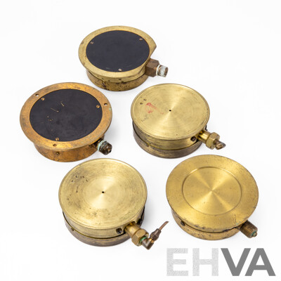 Collection of Five Small Pressure Gauges
