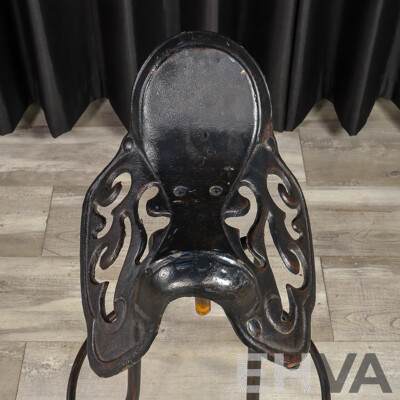 Rustic Cast Iron Saddle Bar Stool