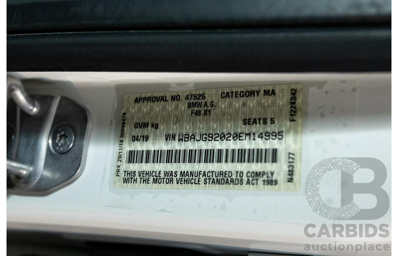 4/2019 BMW X1 xDrive 25i (AWD) F48 MY19 Alpine White Turbo 2.0L
