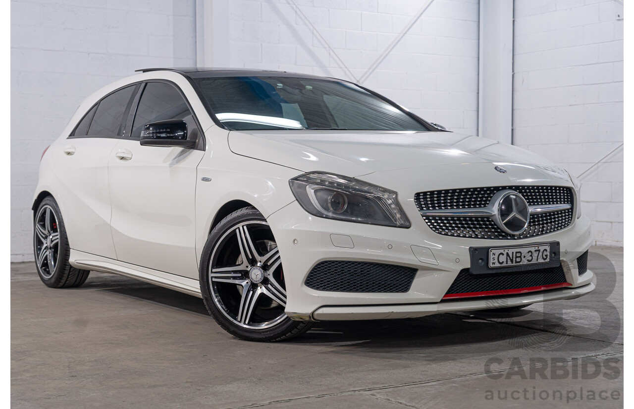 06/2013 Mercedes-Benz A250 SPORT FWD 176 5D Hatchback Cirrus White 2.0L