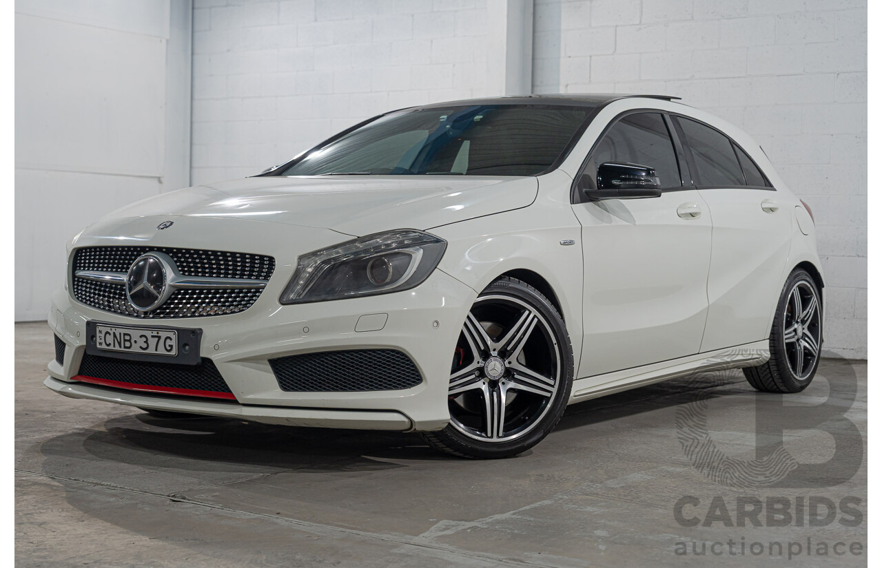 06/2013 Mercedes-Benz A250 SPORT FWD 176 5D Hatchback Cirrus White 2.0L