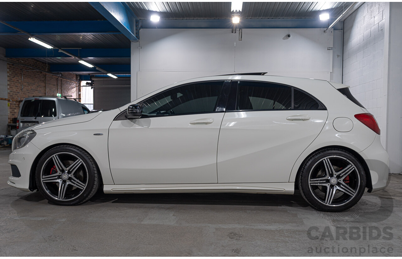 06/2013 Mercedes-Benz A250 SPORT FWD 176 5D Hatchback Cirrus White 2.0L