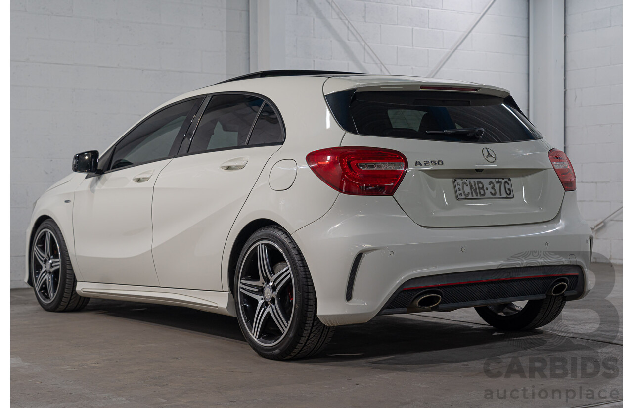 06/2013 Mercedes-Benz A250 SPORT FWD 176 5D Hatchback Cirrus White 2.0L