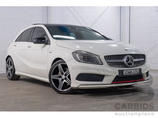06/2013 Mercedes-Benz A250 SPORT FWD 176 5D Hatchback Cirrus White 2.0L