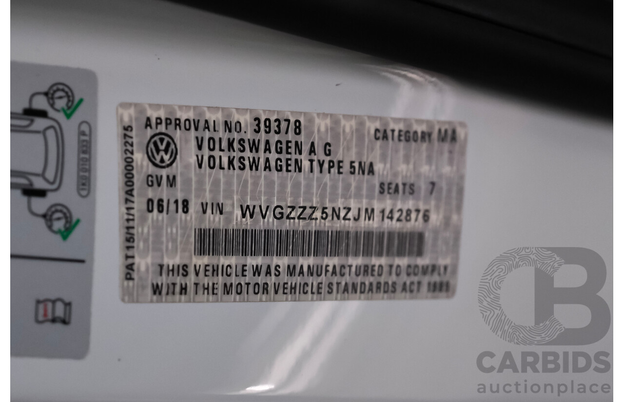 06/2018 Volkswagen Tiguan Allspace 162 TSI Highline (AWD) 5NA MY18 4d Wagon White Turbo Diesel 2.0L