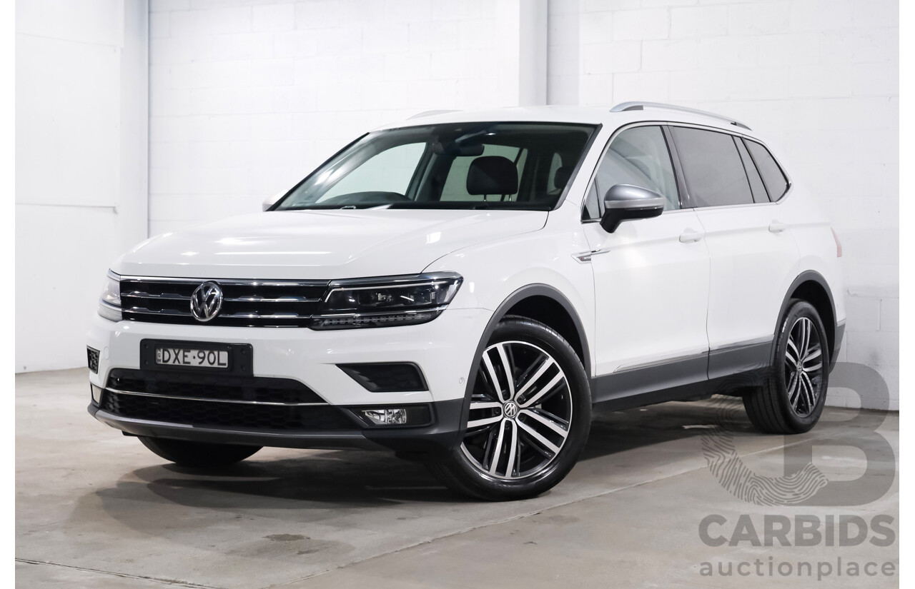 06/2018 Volkswagen Tiguan Allspace 162 TSI Highline (AWD) 5NA MY18 4d Wagon White Turbo Diesel 2.0L