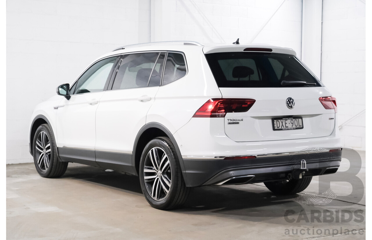 06/2018 Volkswagen Tiguan Allspace 162 TSI Highline (AWD) 5NA MY18 4d Wagon White Turbo Diesel 2.0L