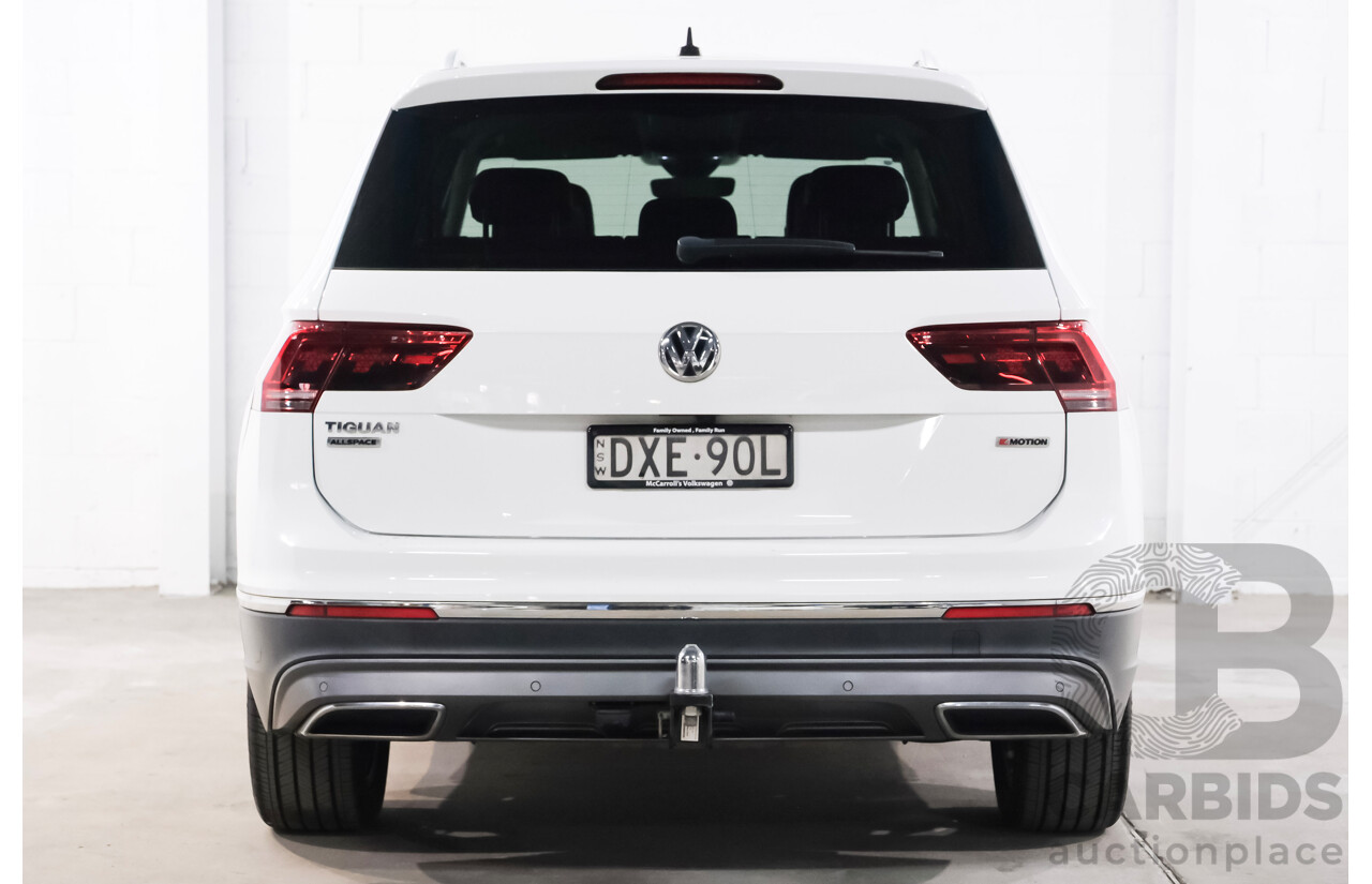 06/2018 Volkswagen Tiguan Allspace 162 TSI Highline (AWD) 5NA MY18 4d Wagon White Turbo Diesel 2.0L