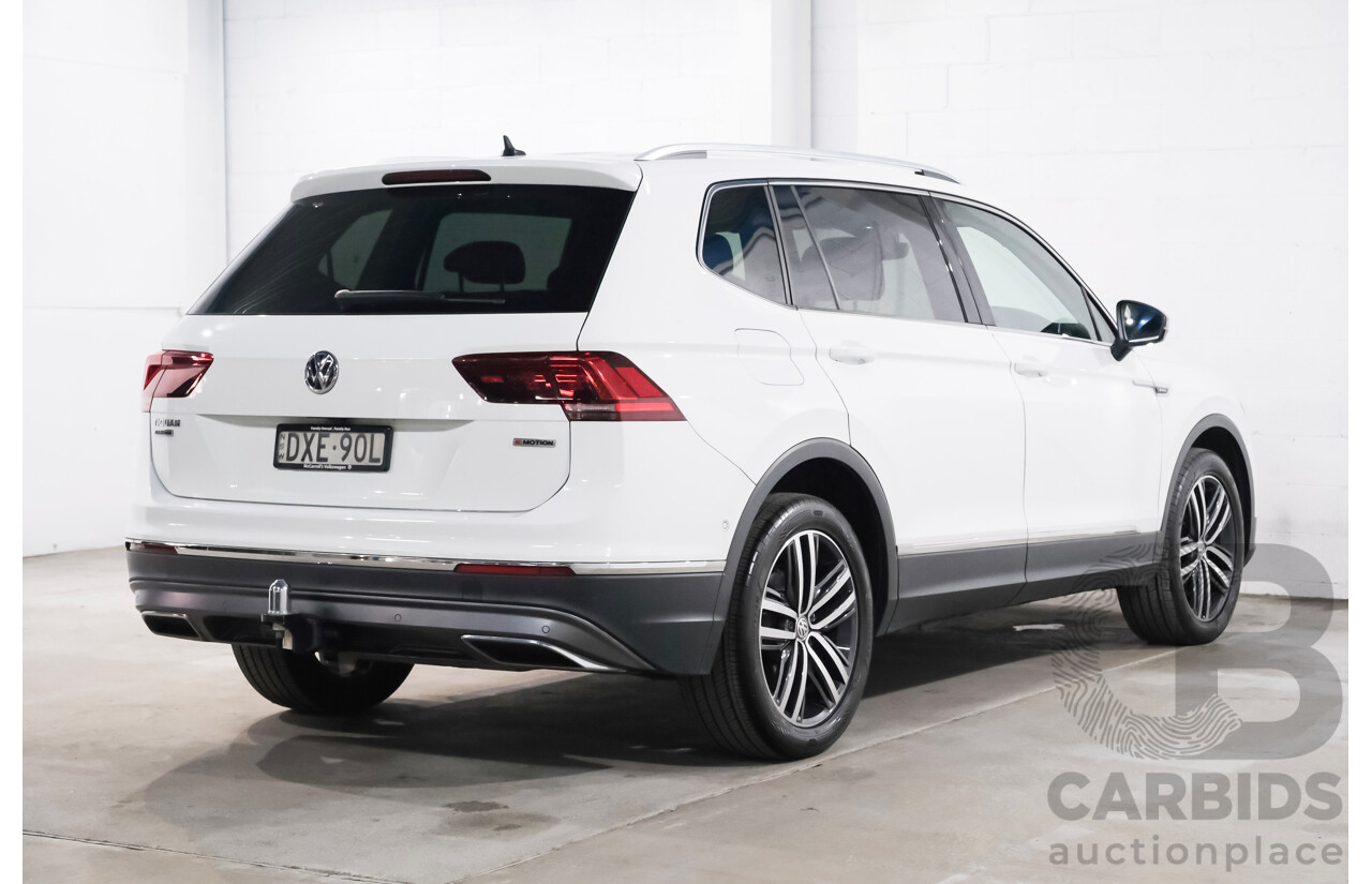 06/2018 Volkswagen Tiguan Allspace 162 TSI Highline (AWD) 5NA MY18 4d Wagon White Turbo Diesel 2.0L