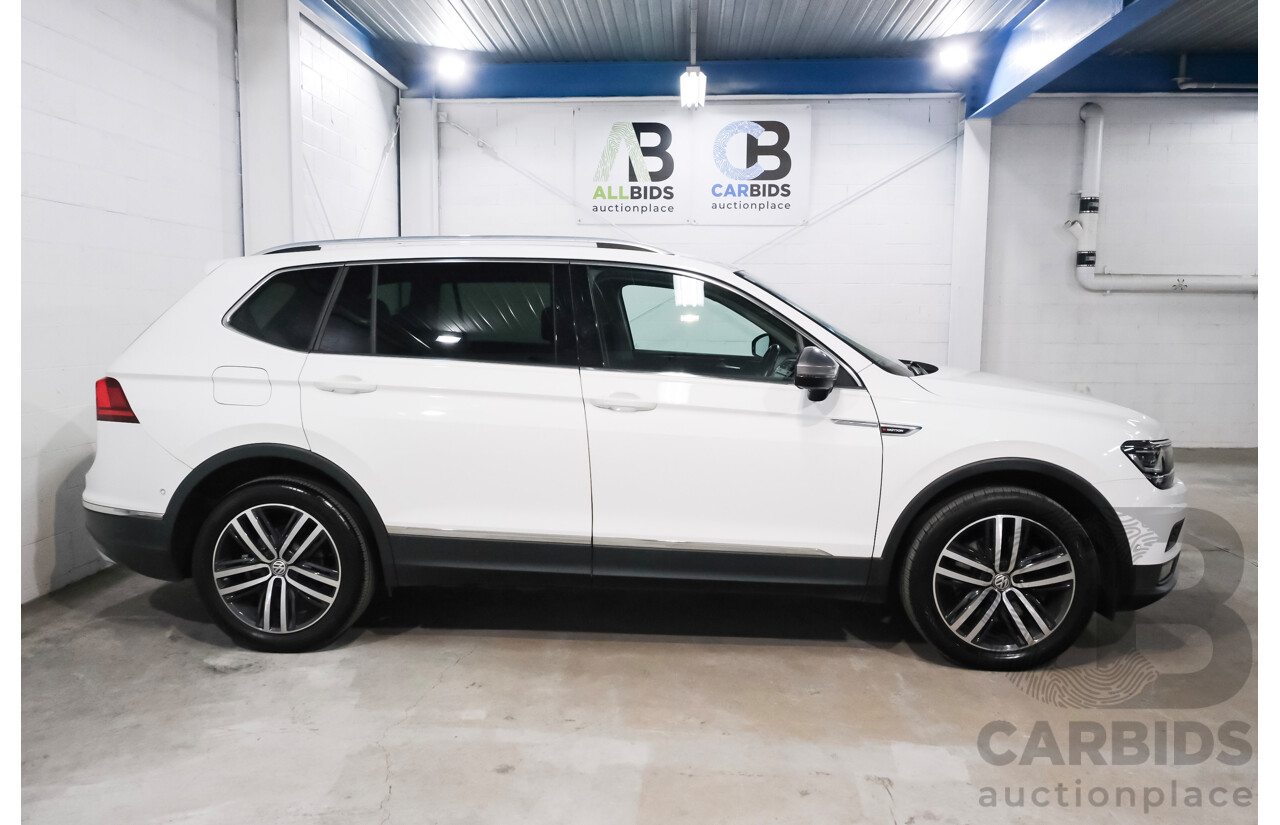 06/2018 Volkswagen Tiguan Allspace 162 TSI Highline (AWD) 5NA MY18 4d Wagon White Turbo Diesel 2.0L