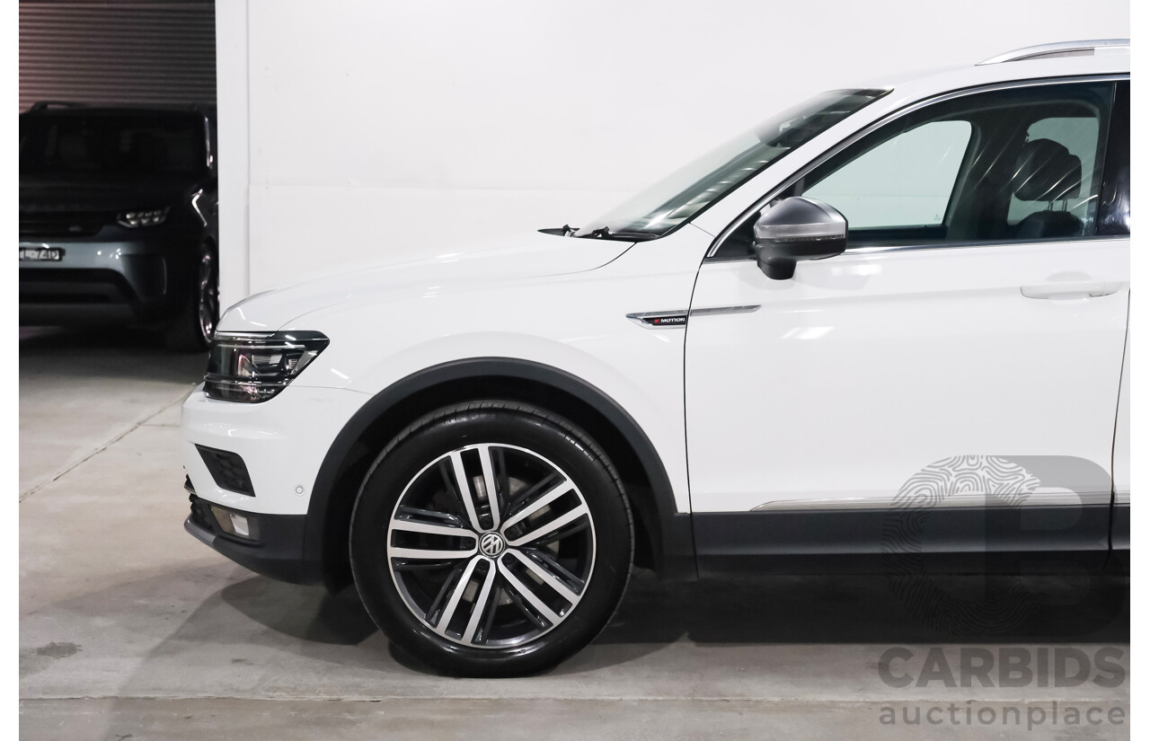 06/2018 Volkswagen Tiguan Allspace 162 TSI Highline (AWD) 5NA MY18 4d Wagon White Turbo Diesel 2.0L