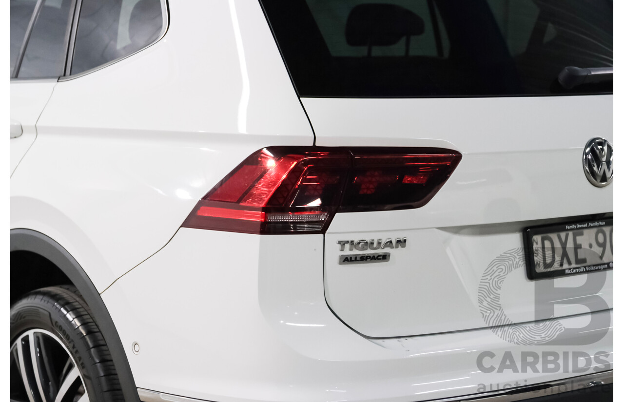 06/2018 Volkswagen Tiguan Allspace 162 TSI Highline (AWD) 5NA MY18 4d Wagon White Turbo Diesel 2.0L