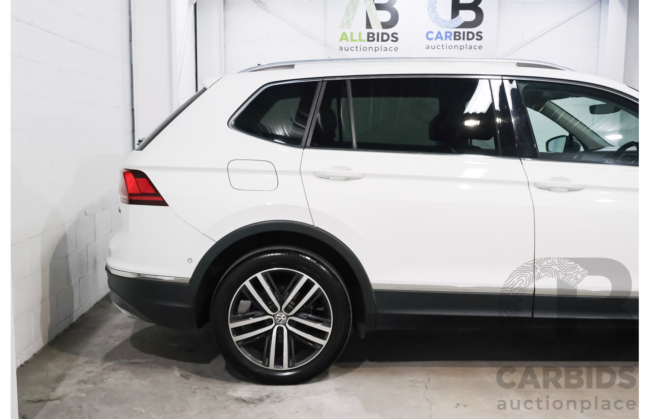 06/2018 Volkswagen Tiguan Allspace 162 TSI Highline (AWD) 5NA MY18 4d Wagon White Turbo Diesel 2.0L