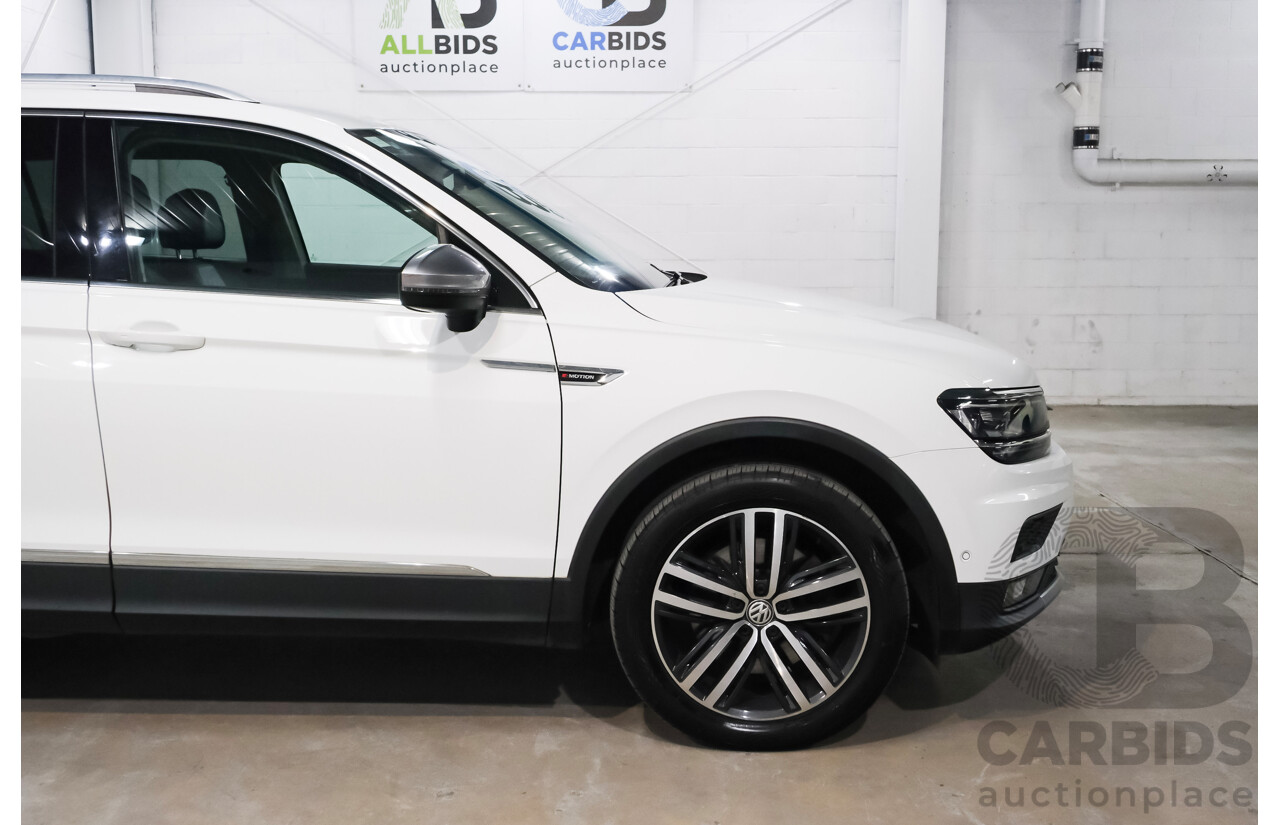 06/2018 Volkswagen Tiguan Allspace 162 TSI Highline (AWD) 5NA MY18 4d Wagon White Turbo Diesel 2.0L