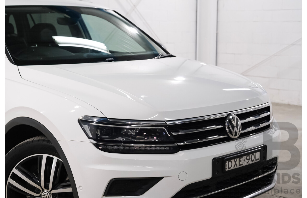 06/2018 Volkswagen Tiguan Allspace 162 TSI Highline (AWD) 5NA MY18 4d Wagon White Turbo Diesel 2.0L