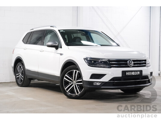 06/2018 Volkswagen Tiguan Allspace 162 TSI Highline (AWD) 5NA MY18 4d Wagon White Turbo Diesel 2.0L