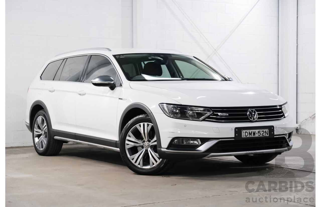 06/2018 Volkswagen Passat Alltrack 140 TDI (AWD) 3C MY18.5 4d Wagon Pure White Turbo Diesel 2.0L