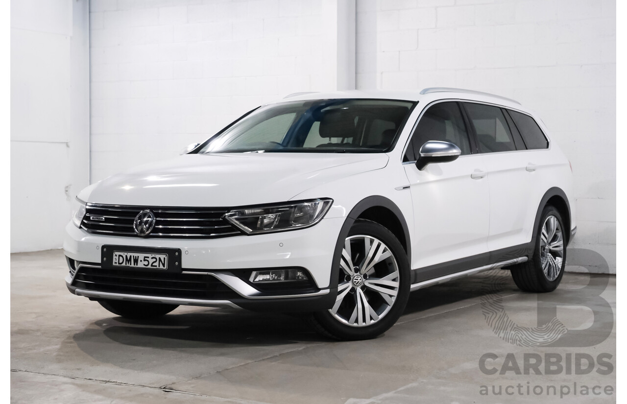 06/2018 Volkswagen Passat Alltrack 140 TDI (AWD) 3C MY18.5 4d Wagon Pure White Turbo Diesel 2.0L