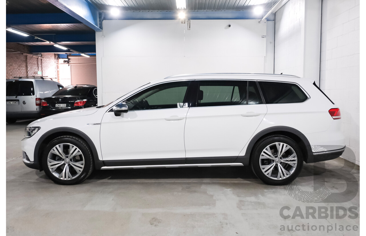 06/2018 Volkswagen Passat Alltrack 140 TDI (AWD) 3C MY18.5 4d Wagon Pure White Turbo Diesel 2.0L