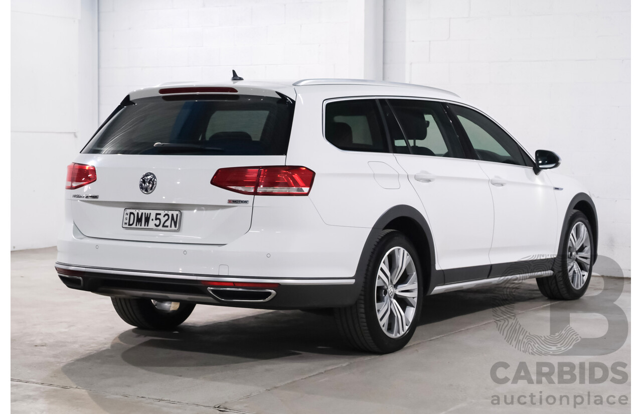 06/2018 Volkswagen Passat Alltrack 140 TDI (AWD) 3C MY18.5 4d Wagon Pure White Turbo Diesel 2.0L