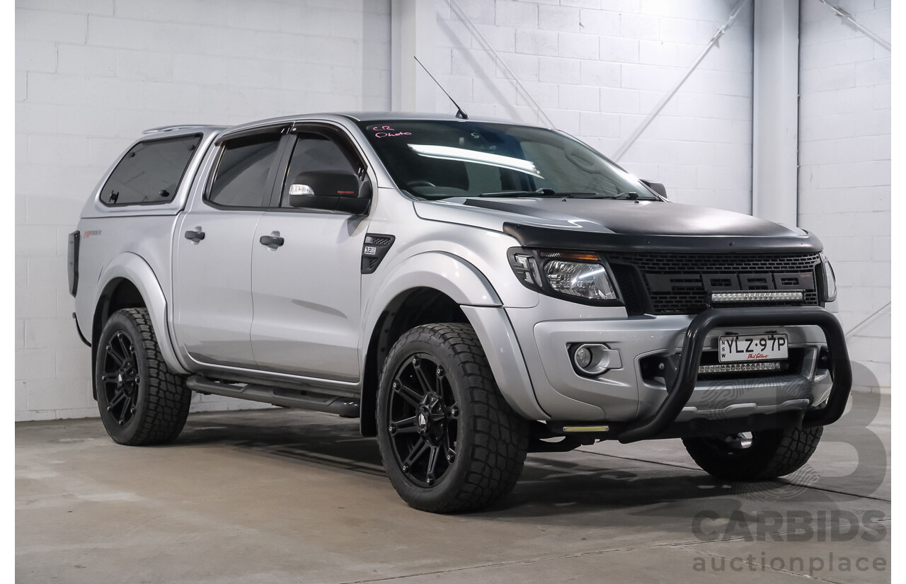 11/2013 Ford Ranger XLT 3.2 HI-RIDER (4x2) RWD PX Crew Cab P/Up Highlight Silver 3.2L