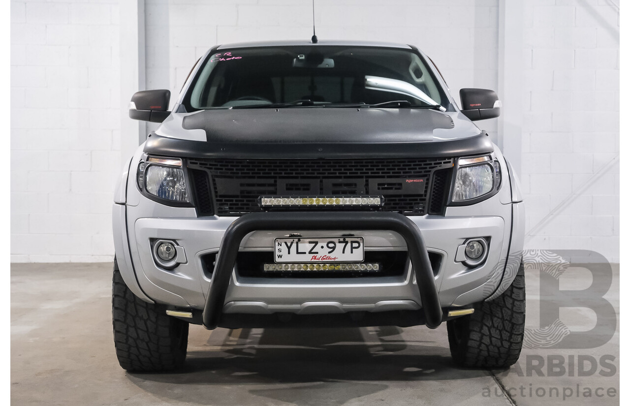 11/2013 Ford Ranger XLT 3.2 HI-RIDER (4x2) RWD PX Crew Cab P/Up Highlight Silver 3.2L