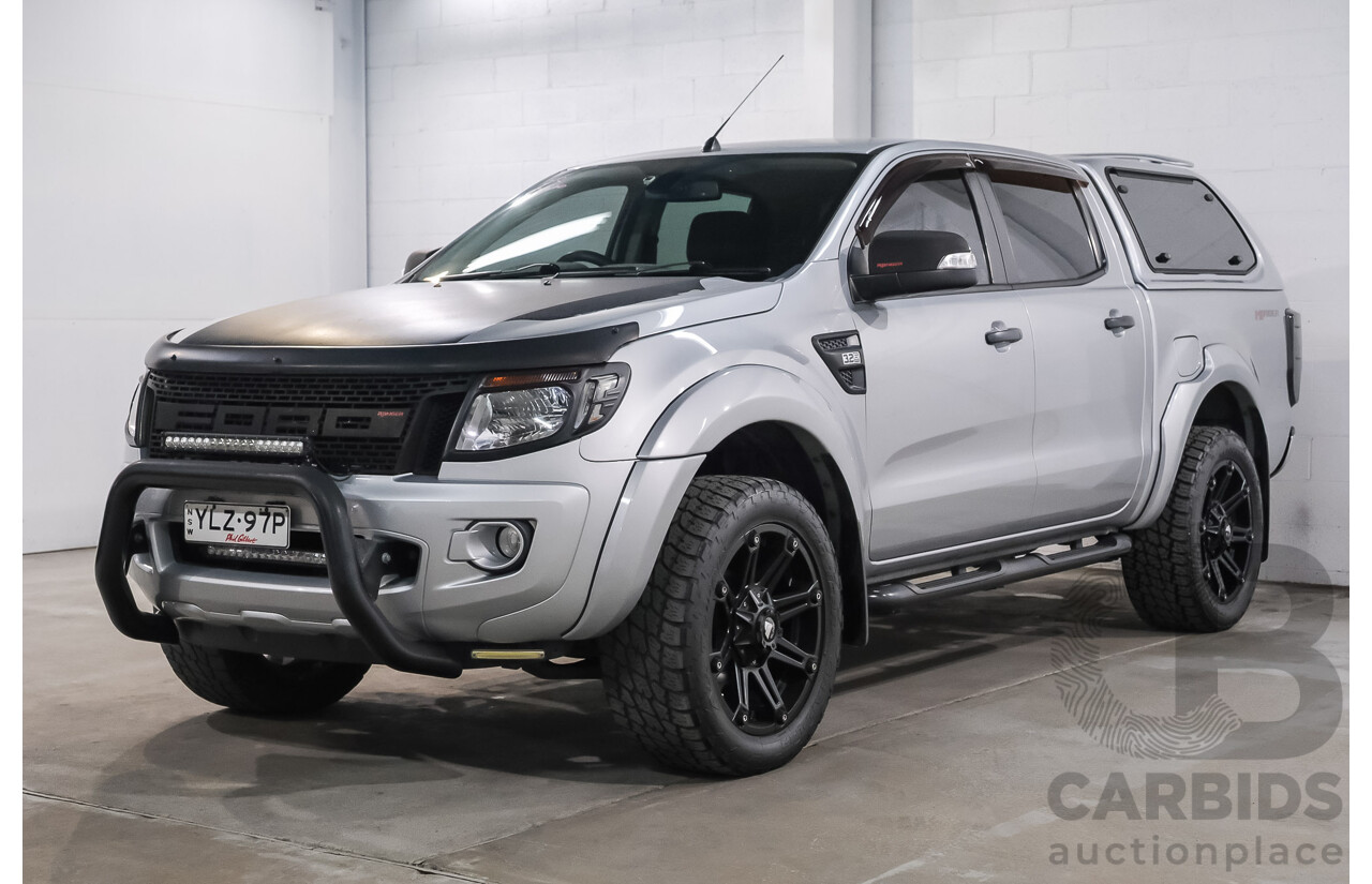 11/2013 Ford Ranger XLT 3.2 HI-RIDER (4x2) RWD PX Crew Cab P/Up Highlight Silver 3.2L