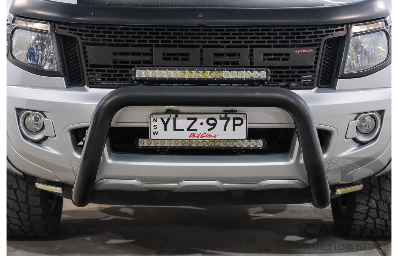 11/2013 Ford Ranger XLT 3.2 HI-RIDER (4x2) RWD PX Crew Cab P/Up Highlight Silver 3.2L