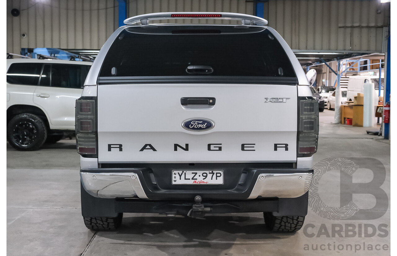 11/2013 Ford Ranger XLT 3.2 HI-RIDER (4x2) RWD PX Crew Cab P/Up Highlight Silver 3.2L