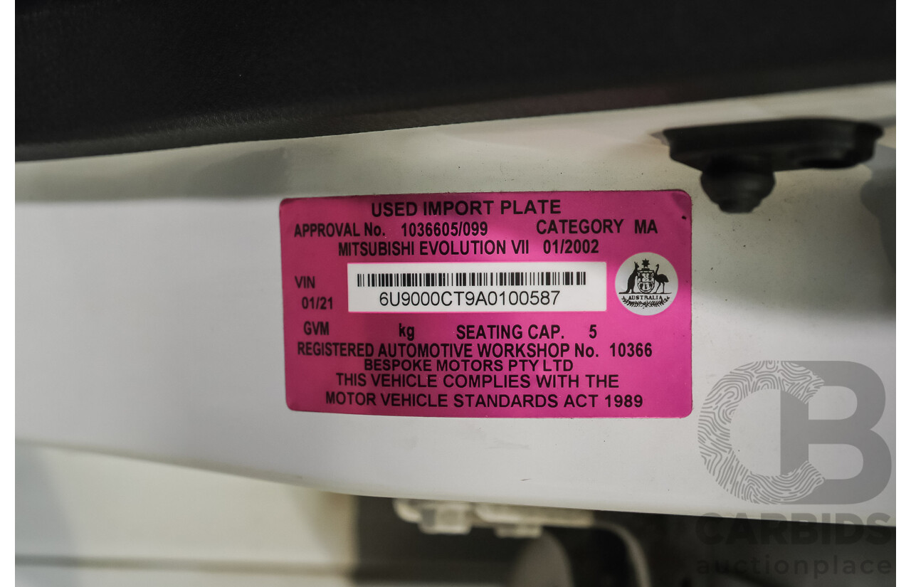 01/2021 Mitsubishi Lancer Evolution VII GT-A (AWD) Sedan White Turbo 2.0L - Import