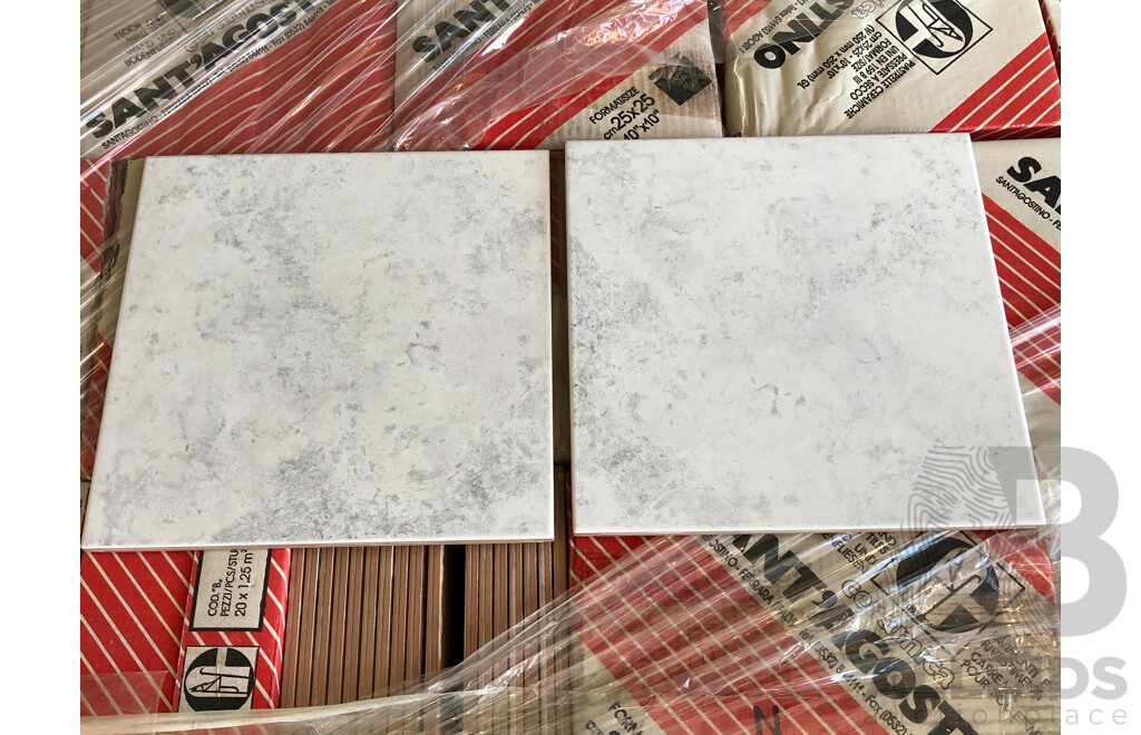 Sant'Agostino Archeo Grigio Italian 250mm X 250mm Ceramic Wall Tiles - 40.625m2 - Brand New - ORP $2640.63