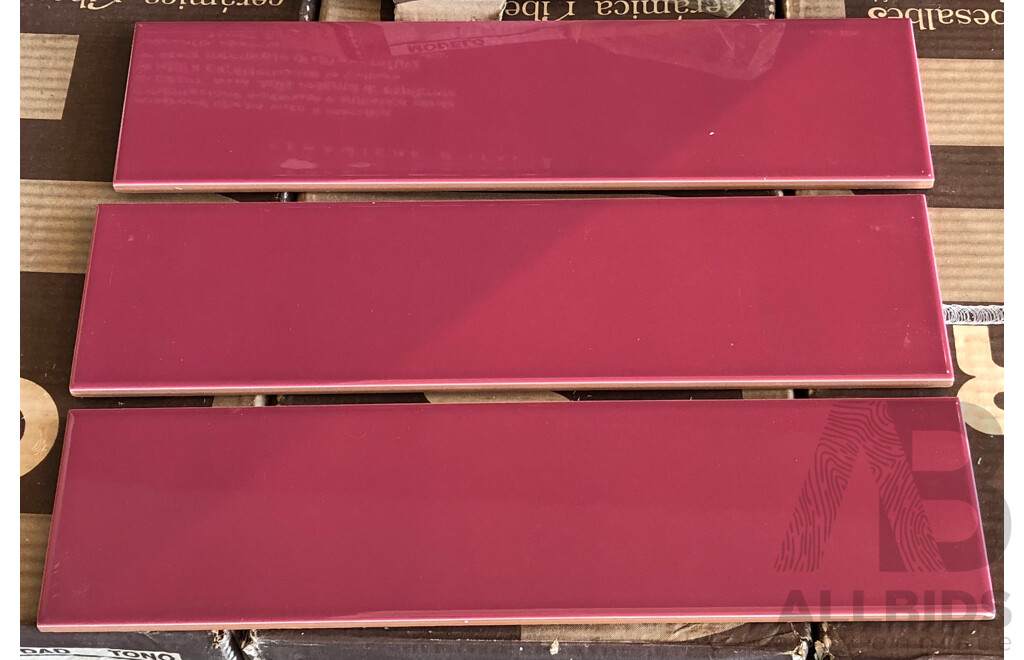 Malva Brillo Gloss Spanish 100mm X 400mm Ceramic Wall Tiles - 30.0m2 - Brand New - ORP $2550.00