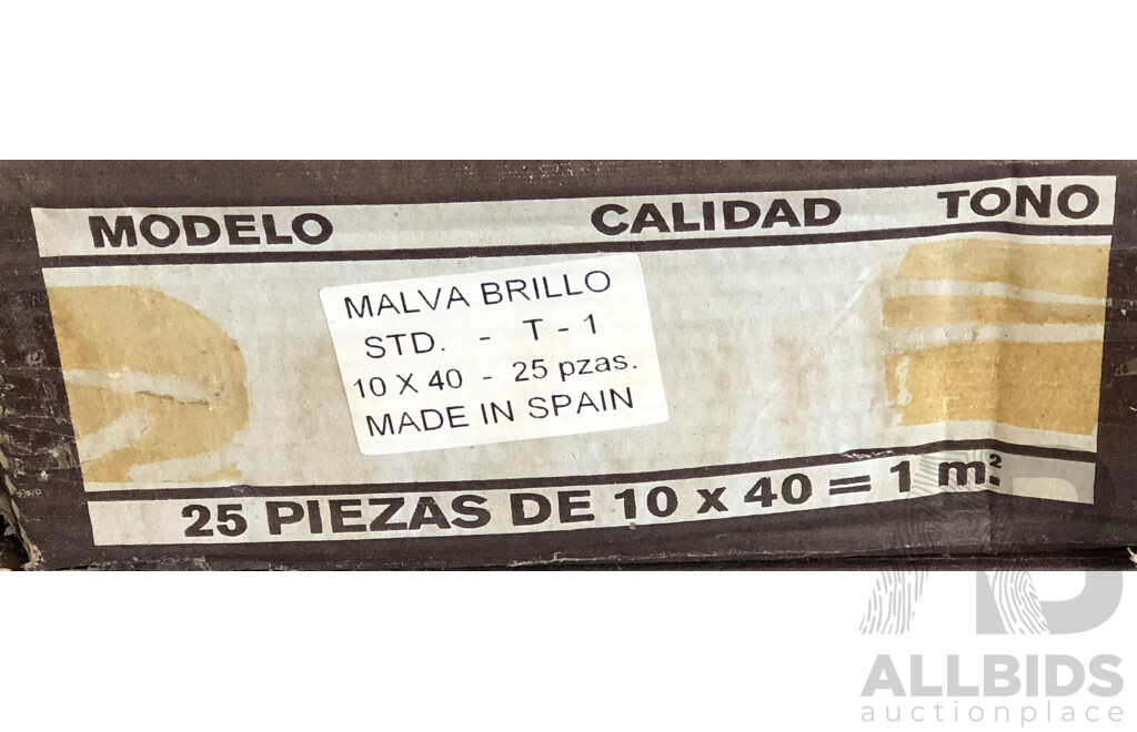 Malva Brillo Gloss Spanish 100mm X 400mm Ceramic Wall Tiles - 30.0m2 - Brand New - ORP $2550.00
