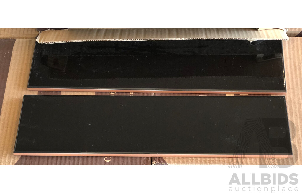 Negro Brillo Gloss Spanish 100mm X 400mm Ceramic Wall Tiles - 12.0m2 - Brand New - ORP $1020.00